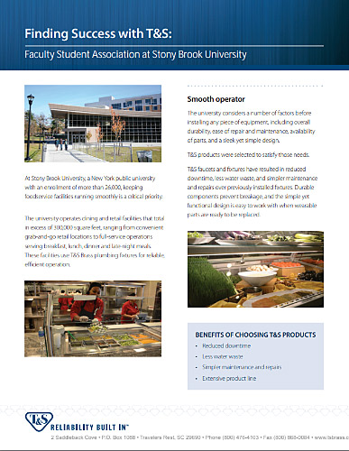 T&S Case Study: T&S Faucets and Fixtures Ensure Reliability, Reduced Down Time, and Less Water Waste for a New York University