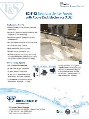 ChekPoint EC-3142 Electronic Sensor Faucet Sales Flyer