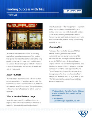 T&S Case Study: TRUFFLES Restaurants Enhance Kitchen Efficiency with Sustainable T&S Solutions