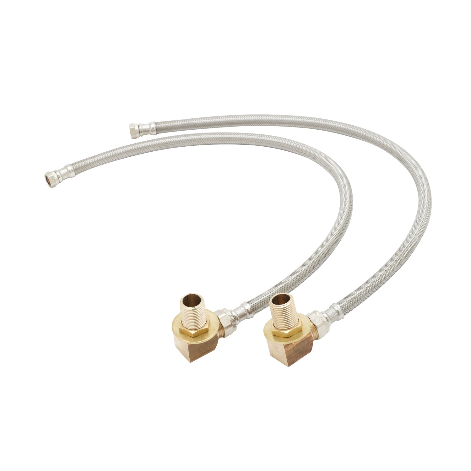 T＆S Brass B-0230-KIT Inlet Kit with 1/2-Inch Npt Nipple, Close Elbows and  24-Inch Flex Supply Hoses by T＆S Brass