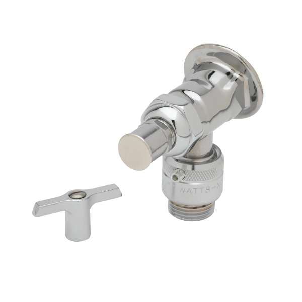 Polished Chrome 1/2-Inch Npt Female Inlet T&S Brass B-0736-POL Sill Faucet 3/4-Inch Hose Threads Vacuum Breaker 