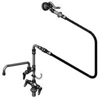 Mixing Faucet, Single Hole Deck Mount, Combination Style, Pot Filler & Angled Sprayer, Extended ADF, 68" Hose & Cerama Cartridges