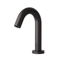 WaveCrest Gooseneck Sensor Lavatory Faucet, Single Hole Deck Mount, Matte Black, 0.5 GPM / 1.9 LPM VR Concealed Spray Device, EC-TMV Thermostatic Mixing Valve