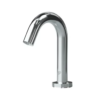 WaveCrest Gooseneck Sensor Lavatory Faucet, Single Hole Deck Mount, Polished Chrome, 0.5 GPM / 1.9 LPM VR Concealed Spray Device, EC-TMV Thermostatic Mixing Valve