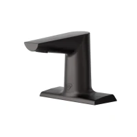 WaveCrest Electronic Sensor Lavatory Faucet, 4" Deck Mount, Matte Black, 0.5 GPM / 1.9 LPM VR Concealed Spray Device