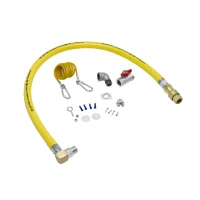 Gas Hose, 1/2" NPT x 24" Long, SwiveLink, Quick-Disconnect, (1) Elbow, (1) Gas Ball Valve, Cable kit