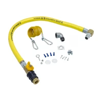 1" x 24" Gas Hose, Quick-Disconnect Valve (QDV), SwiveLink, Street Elbow & Cable Kit