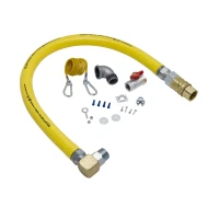 Gas Hose, 1" NPT x 60" Long, SwiveLink, Quick-Disconnect, (1) Elbow, (1) Gas Ball Valve, Cable Kit