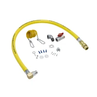 Gas Hose, 1-1/4" NPT x 24" Long, SwiveLink, Quick-Disconnect, (1) Elbow, (1) Gas Ball Valve, Cable Kit