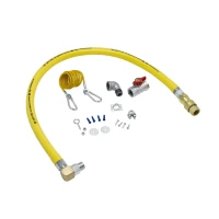 Gas Hose, 1-1/4" NPT x 72" Long, SwiveLink, Quick-Disconnect, (1) Elbow, (1) Gas Ball Valve, Cable Kit