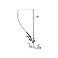 EverSteel Stainless Steel Pre-Rinse, 8" Wall Mount, Overhead Swivel Arm, Cerama Cartridges with Check Valves, 1.15 GPM Spray Valve, Wall Bracket