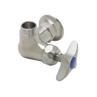 Stainless Steel Single Temperature Pantry Faucet, Wall Mount, Cerama Cartridge, 4-Arm Handle, Less Nozzle