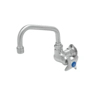 Stainless Steel Single Temperature Pantry Faucet, Wall Mount, 6" Swing Nozzle, 4-Arm Handle, Cerama