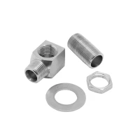 Installation Kit, Stainless Steel, 1/2" NPT Nipple, Lock Nut & Washer, Short Elbow (1/2" NPT Female x Male) (One Set Included per Kit)