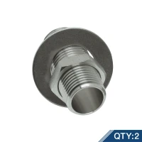 Supply Nipple Kit, 1/2" NPT x 2" Long, Stainless Steel (Qty 2)