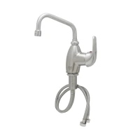 Stainless Steel Single Lever Deck Mount Faucet, 6" Swing Nozzle