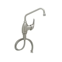 Stainless Steel Single Lever Deck Mount Faucet, 8" Swing Nozzle