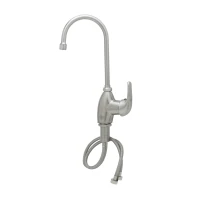 Stainless Steel Single Lever Deck Mount Faucet, 5 3/4" Swivel/Rigid Gooseneck